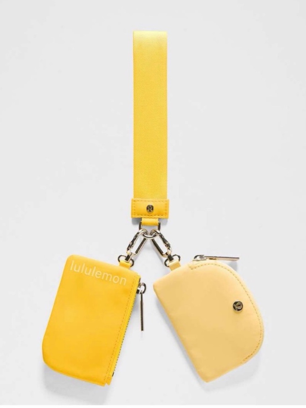 LULULEMON - Maize Yellow / Lemon Wash Dual Pouch Wristlet NWT